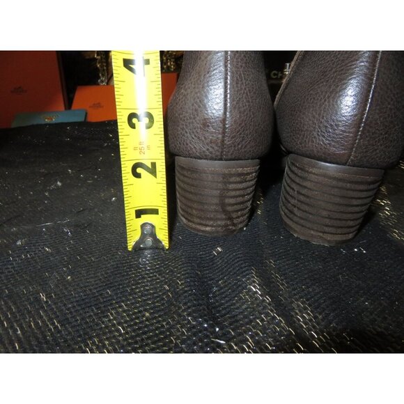 Earth Delrio Brown Leather studded Ankle Boots Booties 7.5 memory foam footbed - Picture 4 of 11